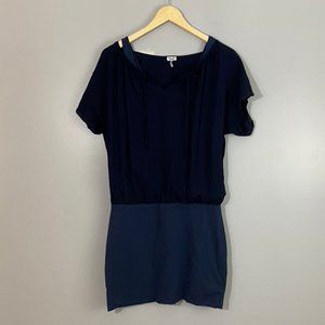 Splendid Tie-Neck Knit Mini Dress with Tank Layer